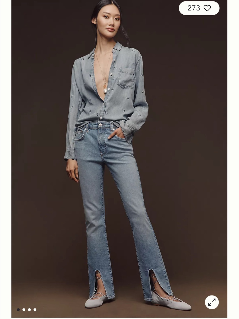 Anthropologie Pilcro High-Rise Front-Split Skinny Jeans